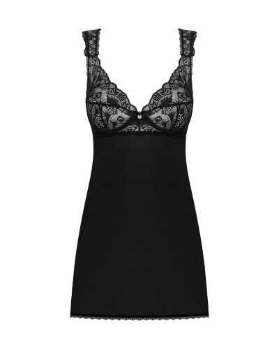 Obsessive Donna Dream babydoll - сексуальна сорочка з мереживом та стрінги, M/L (чорний) - купити в Києві, Україні